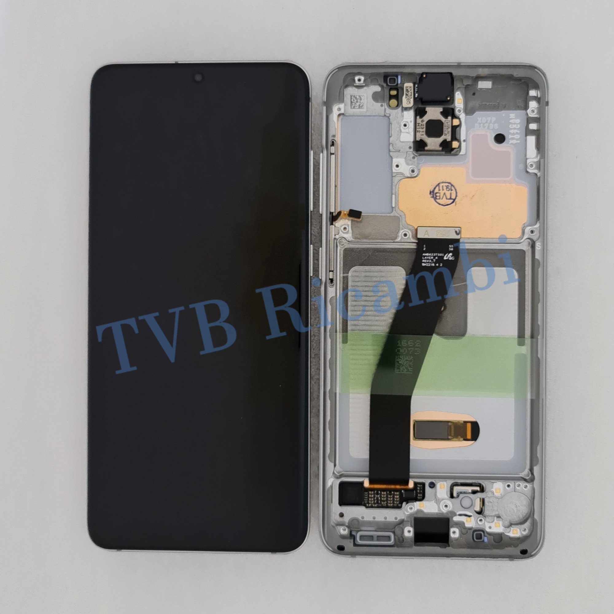 Samsung S20 4G S20 5G G980F G981B Display ORIGINALE + Cornice Service Pack Bianco