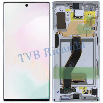 Samsung Note10Plus N975F N976F Display ORIGINALE con Frame Service Pack Bianco